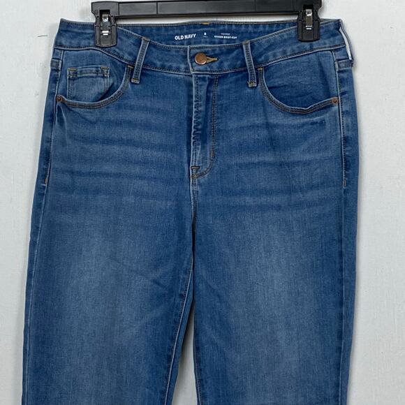 Old Navy Jeans Women’s Size 8 Tall Kicker Boot Cut Mid Rise Blue Denim - Picture 3 of 9